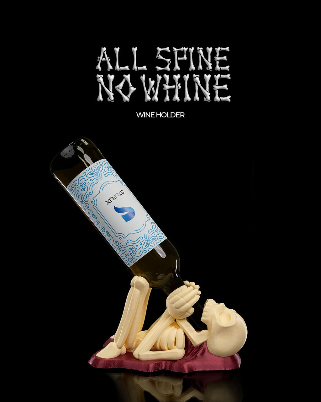 All Spine no Whine Wine Holder — halloween drinkware, view 1, 3D printed by Craft & Press