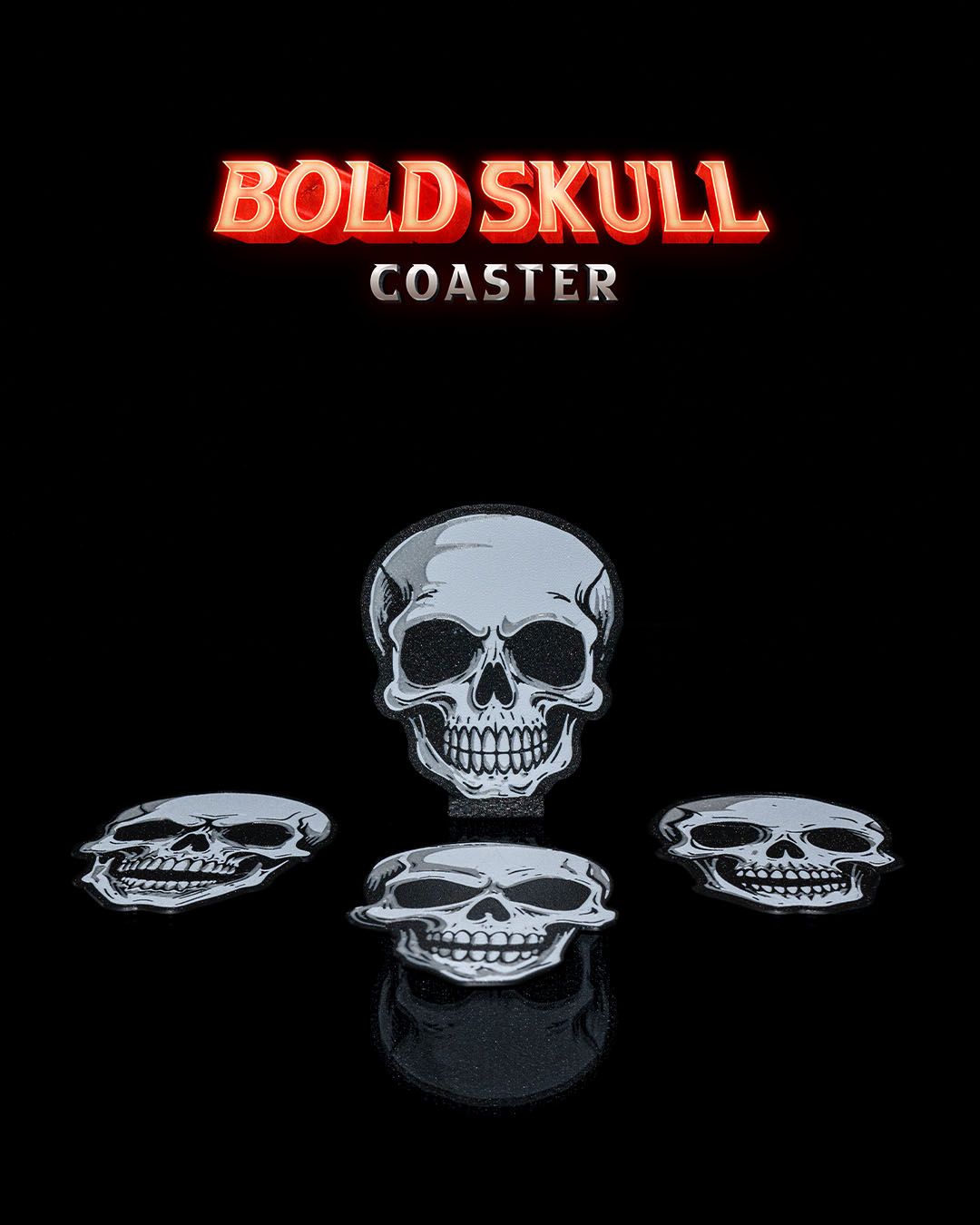 Bold Skull Coaster — halloween drinkware, view 1, 3D printed by Craft & Press