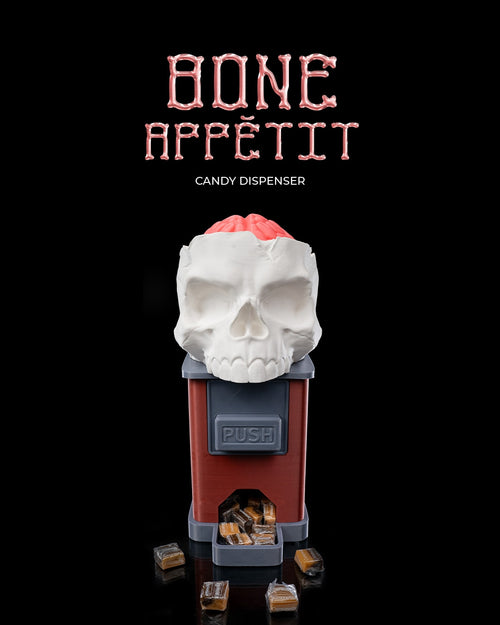 Bone Appétit Candy Dispenser — halloween candy holder, view 1, 3D printed by Craft & Press