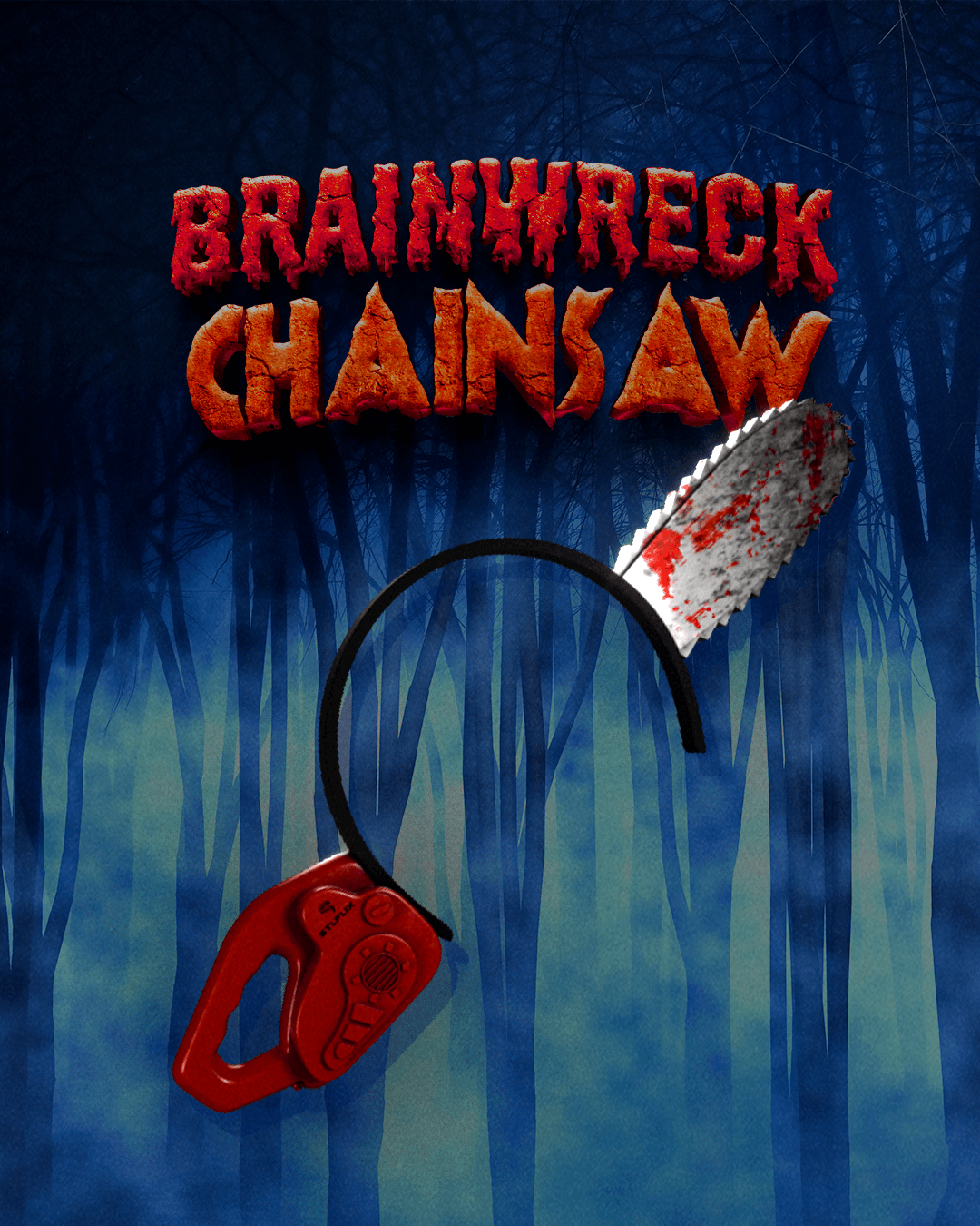Brainwreck Chainsaw — halloween decor, view 1, 3D printed by Craft & Press