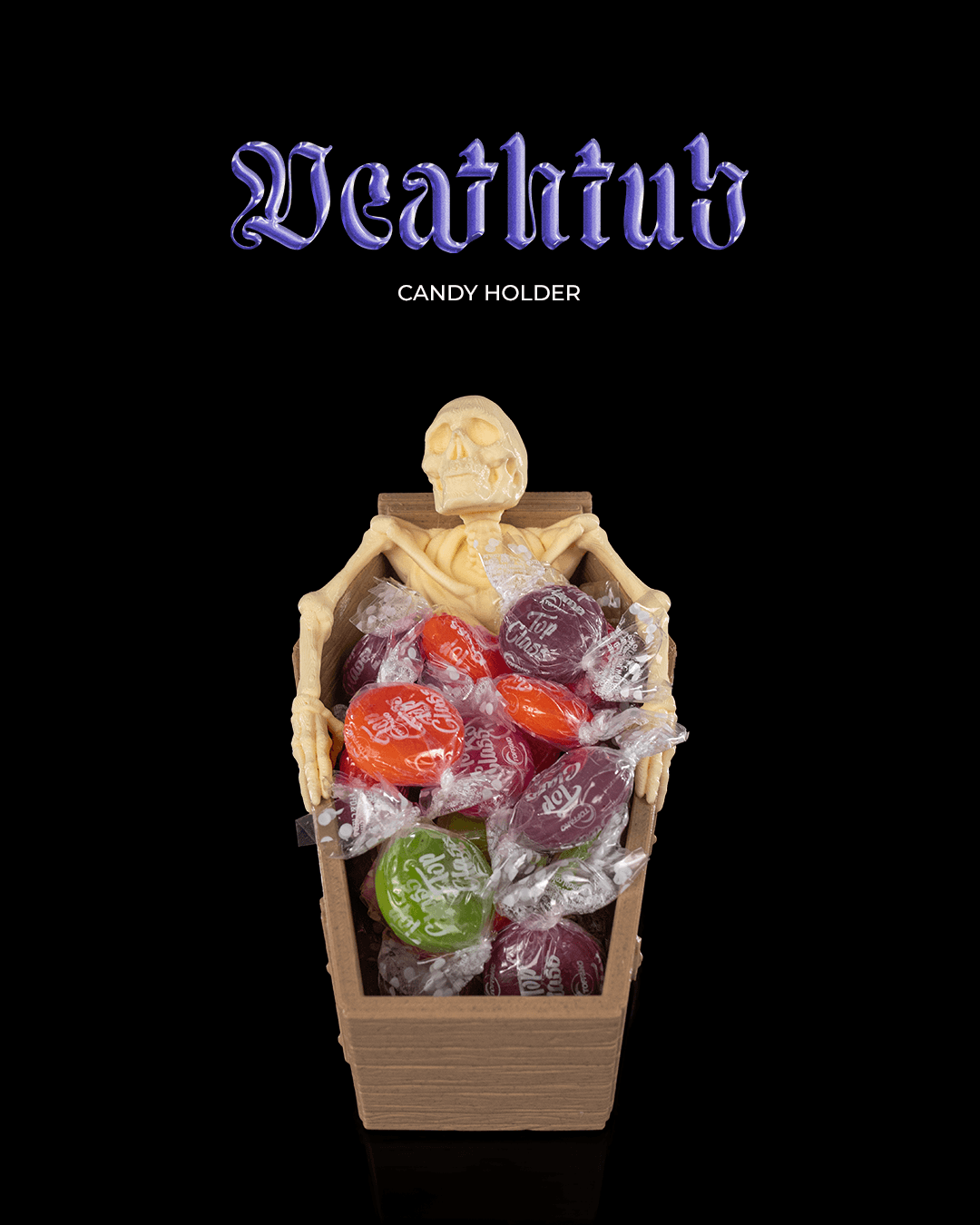 Deathtub Candy Holder — halloween candy holder, view 1, 3D printed by Craft & Press