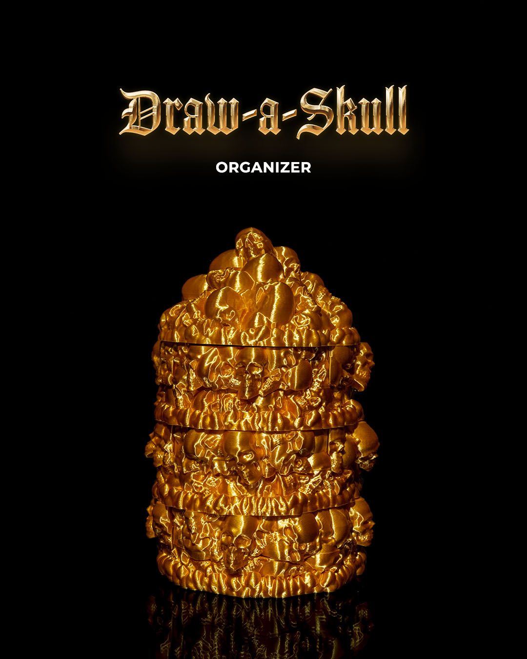 Draw-a-Skull Organizer — halloween organizer, view 1, 3D printed by Craft & Press