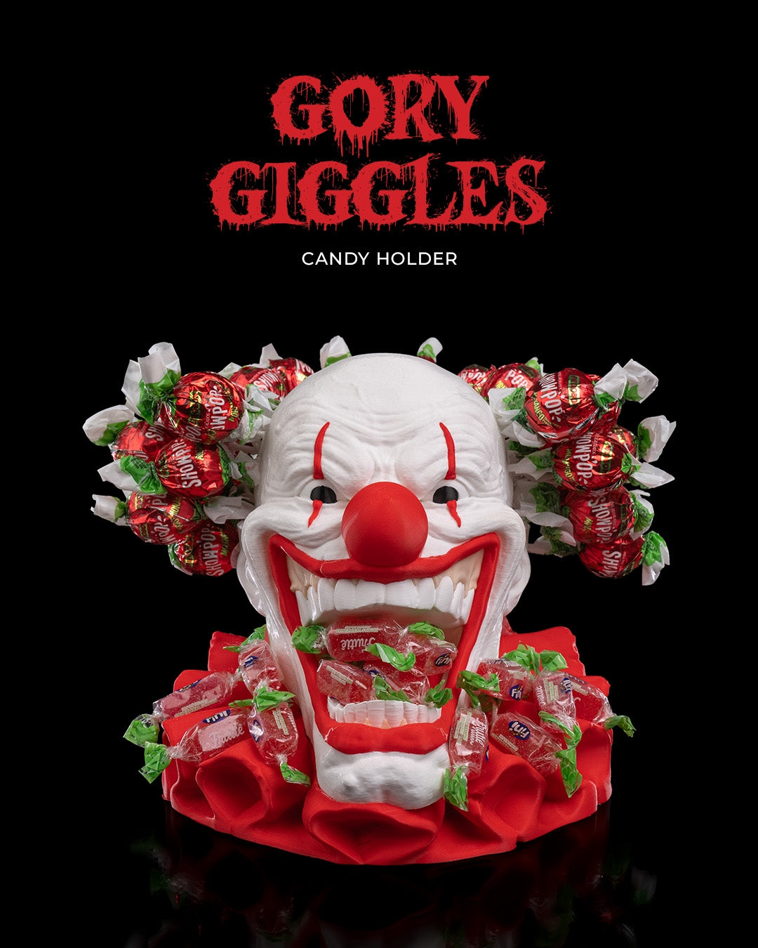 Gory Giggles Candy Holder — halloween candy holder, view 1, 3D printed by Craft & Press