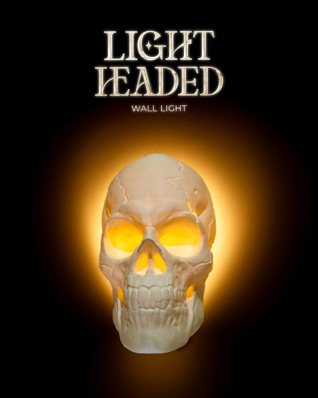 Light Headed Wall Light — halloween lamp, view 1, 3D printed by Craft & Press
