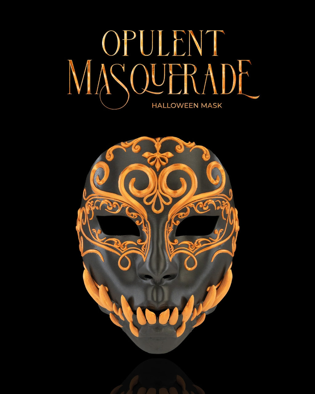 Opulent Masquerade Halloween Mask — halloween mask, view 1, 3D printed by Craft & Press