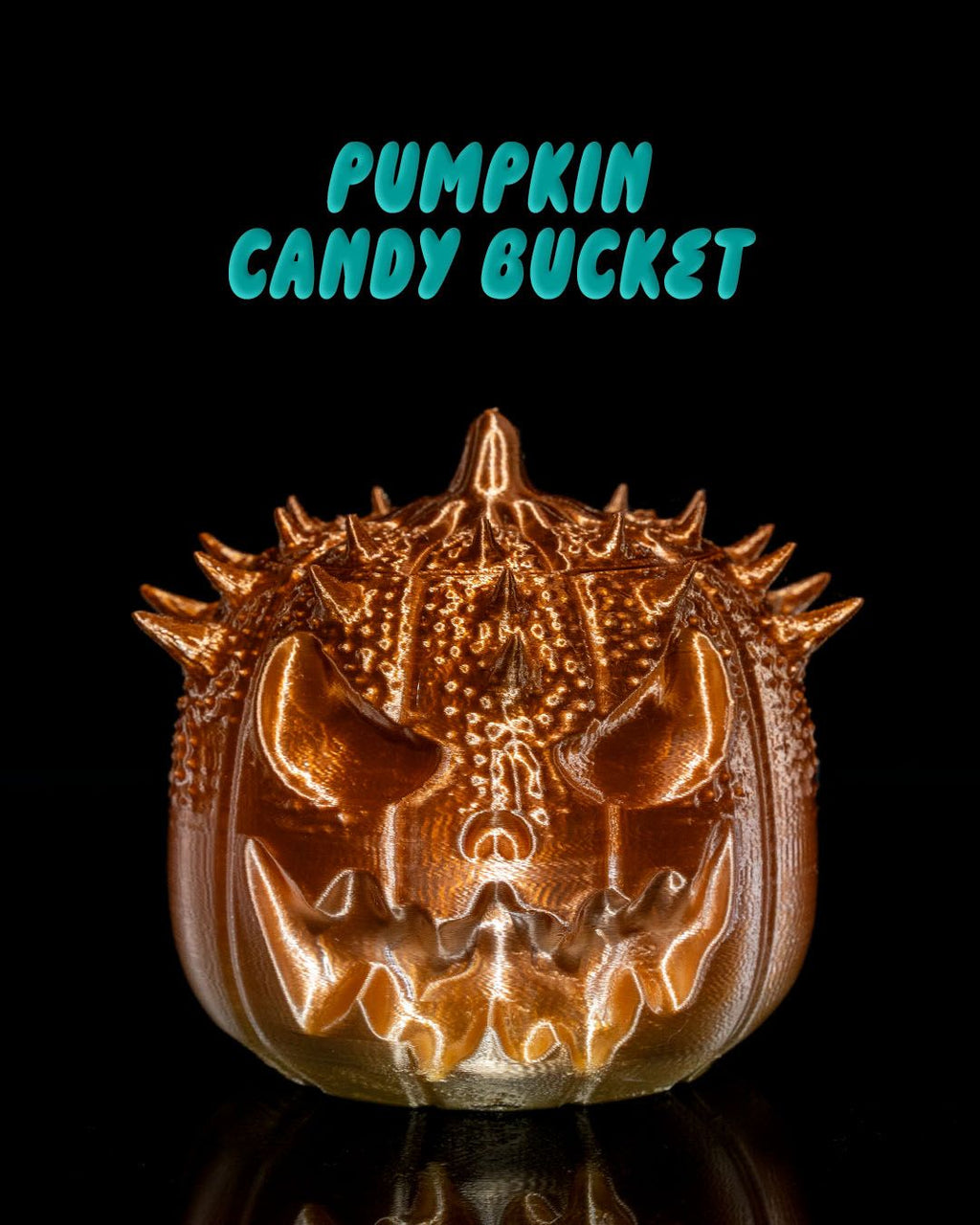 Pumpkin Candy Bucket — halloween candy holder, view 1, 3D printed by Craft & Press