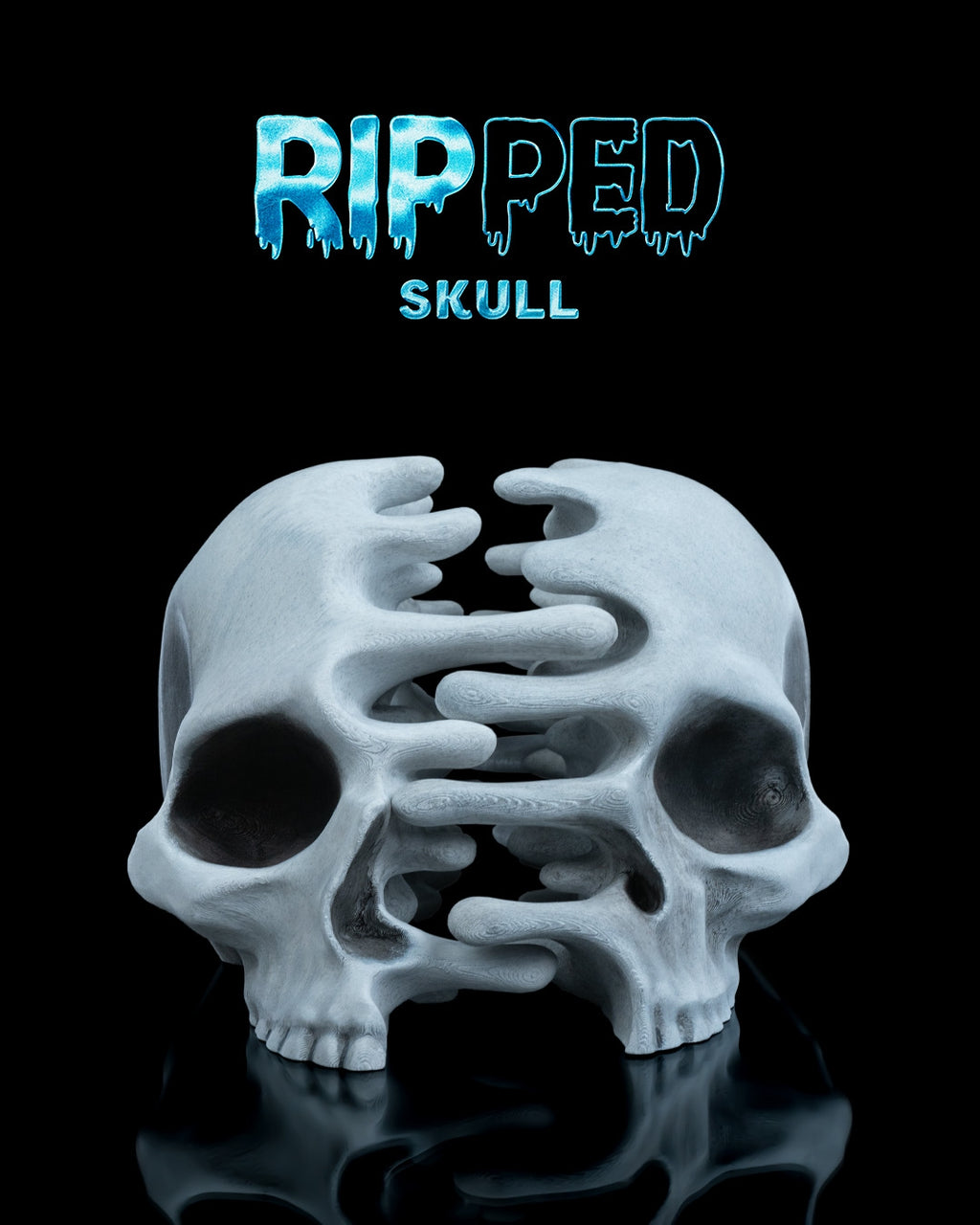 RIPped skull — halloween decor, view 1, 3D printed by Craft & Press