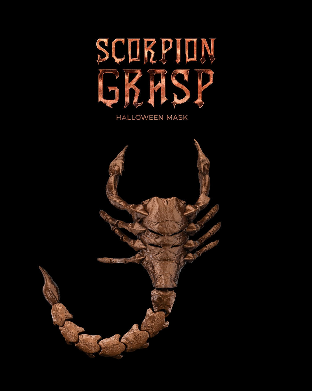 Scorpion Grasp Halloween Mask — halloween mask, view 1, 3D printed by Craft & Press