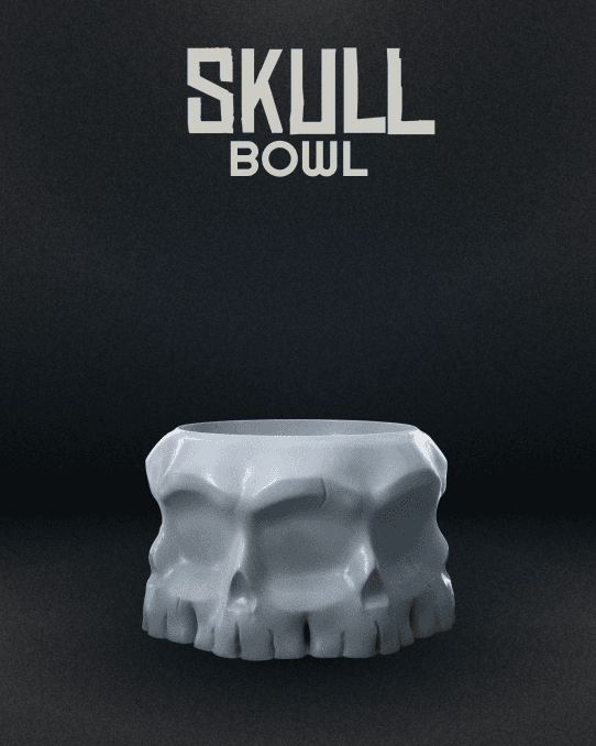 Skull Bowl — halloween decor, view 1, 3D printed by Craft & Press