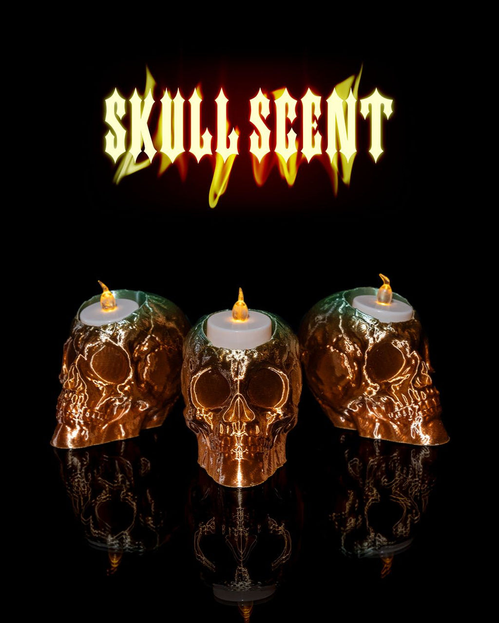 Skull Scent Candle Mold — halloween decor, view 1, 3D printed by Craft & Press