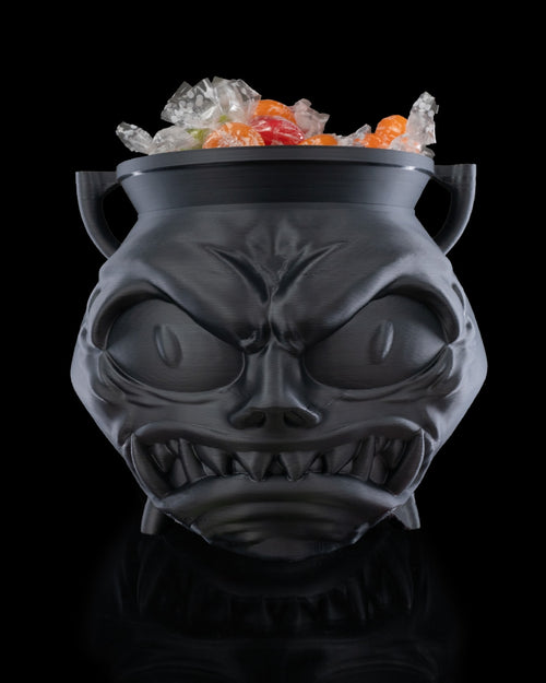 Angry Cauldron Candy Holder — halloween candy holder, view 2, 3D printed by Craft & Press