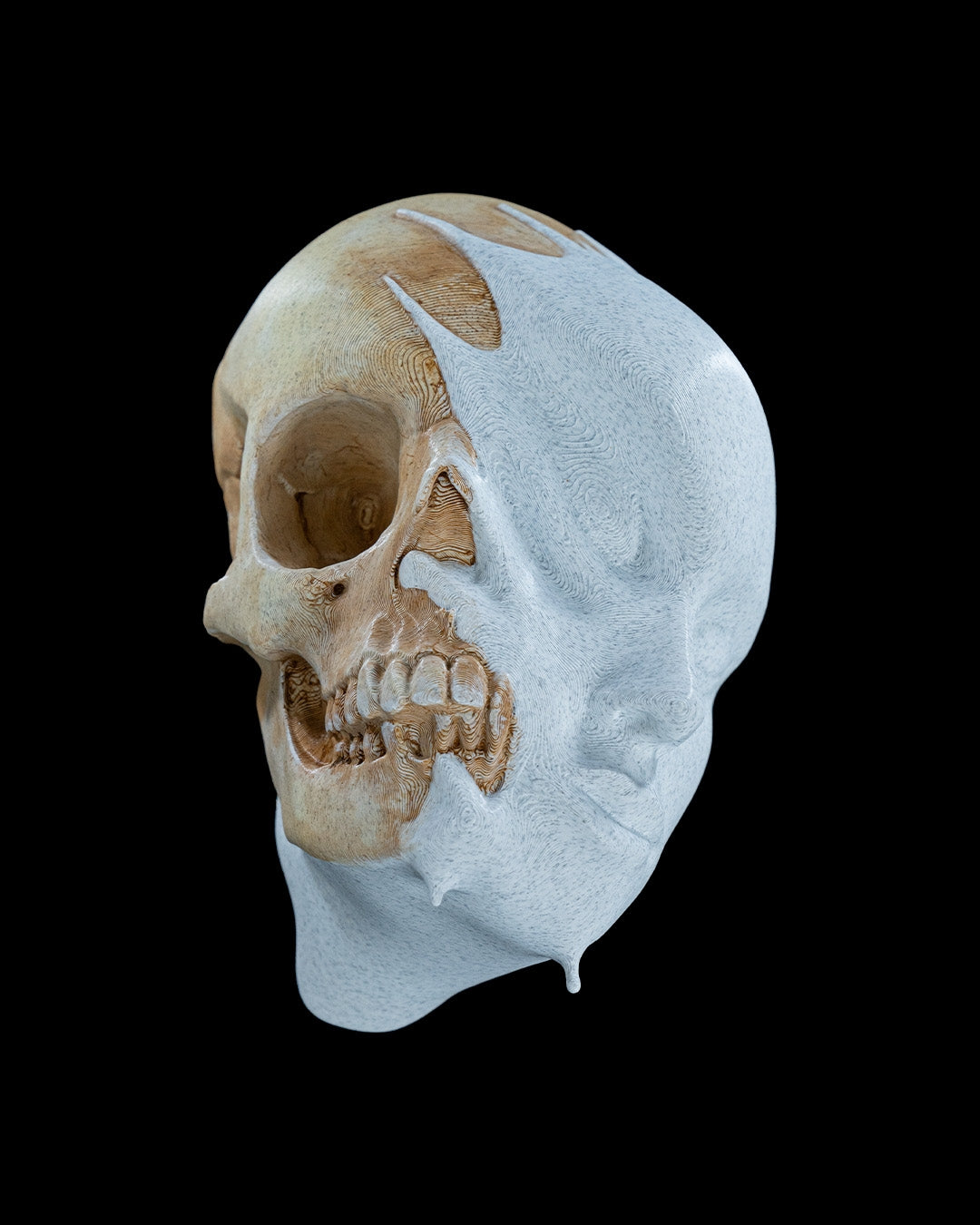 Melting Face Wall Mount — halloween wall decor, view 2, 3D printed by Craft & Press