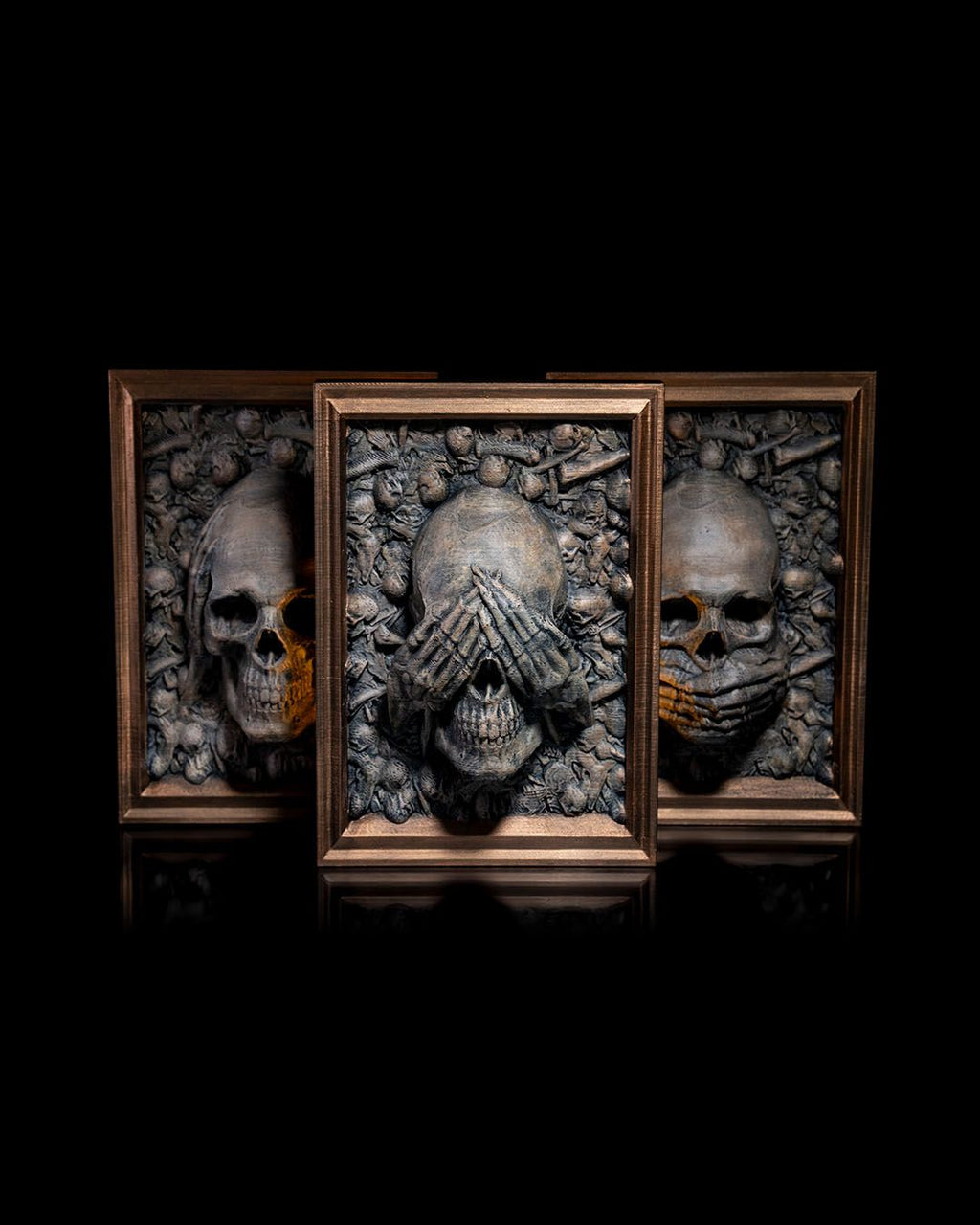 Three Wise Skulls — halloween decor, view 2, 3D printed by Craft & Press