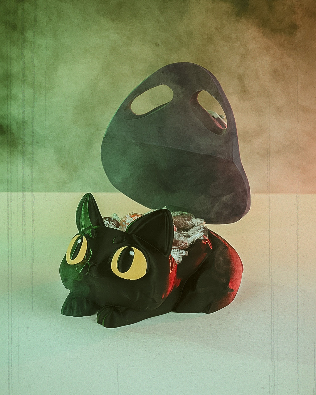 Witch Kitty Candy Holder — halloween candy holder, view 2, 3D printed by Craft & Press