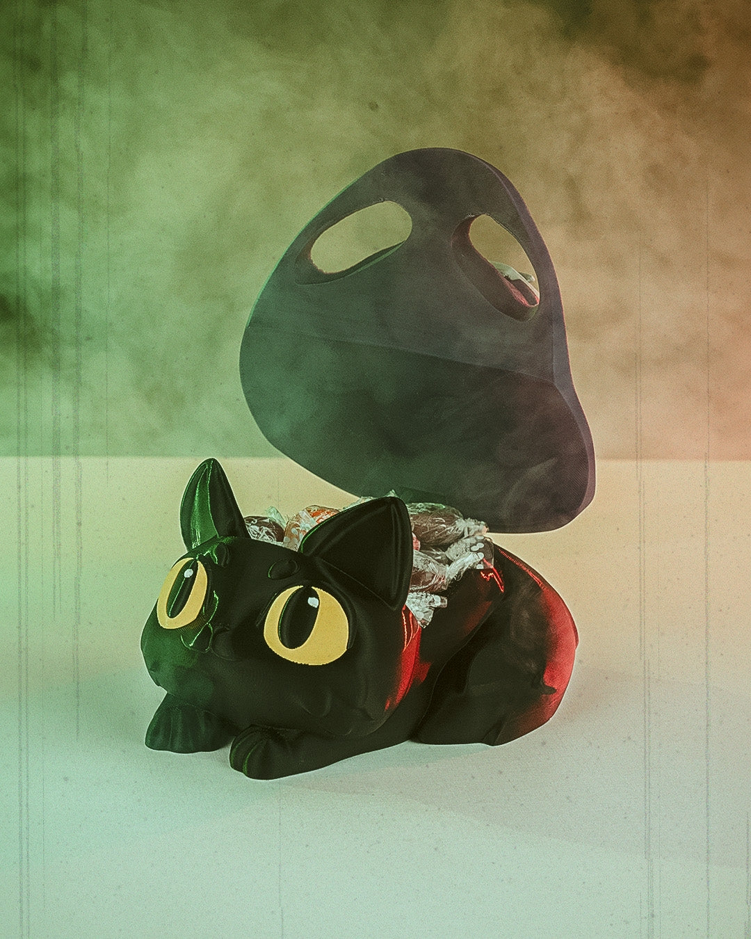 Witch Kitty Candy Holder — halloween candy holder, view 2, 3D printed by Craft & Press