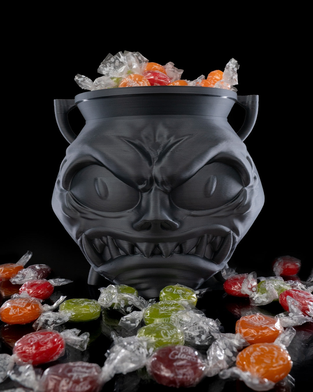 Angry Cauldron Candy Holder — halloween candy holder, view 3, 3D printed by Craft & Press