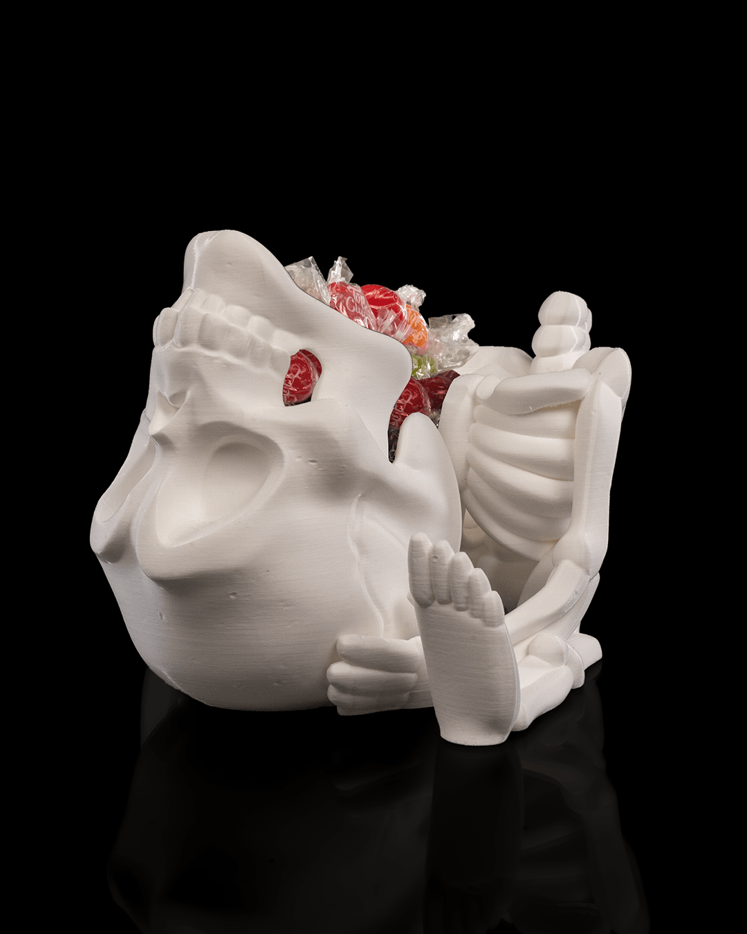 Crani-yum Candy Holder — halloween candy holder, view 3, 3D printed by Craft & Press