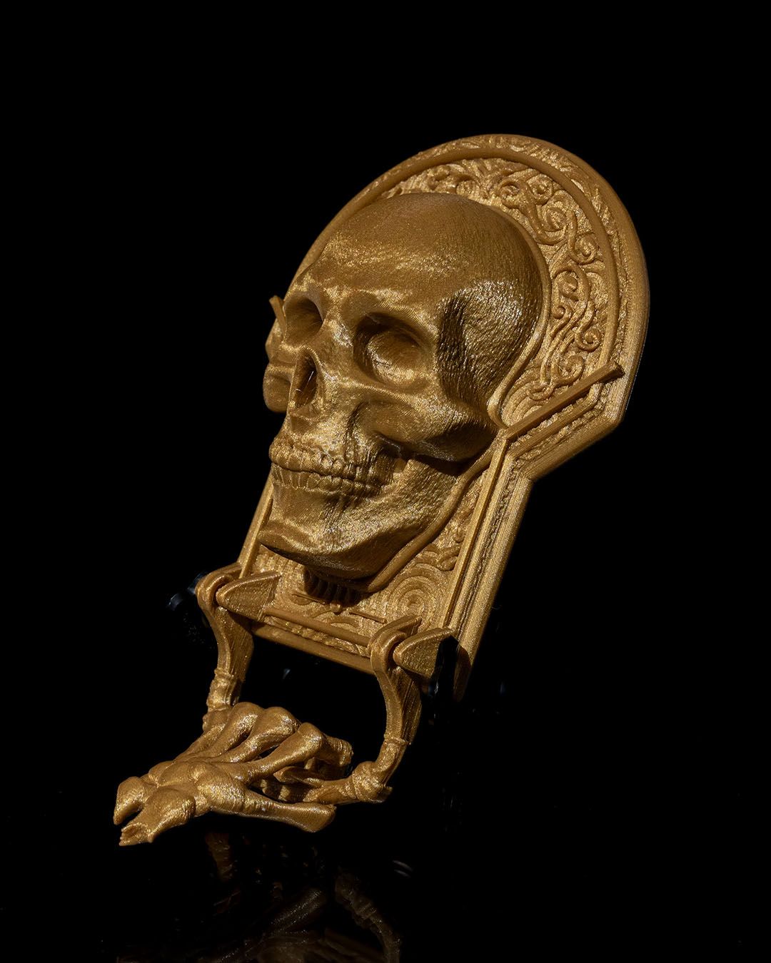 Skull Door Knocker — halloween wall decor, view 3, 3D printed by Craft & Press