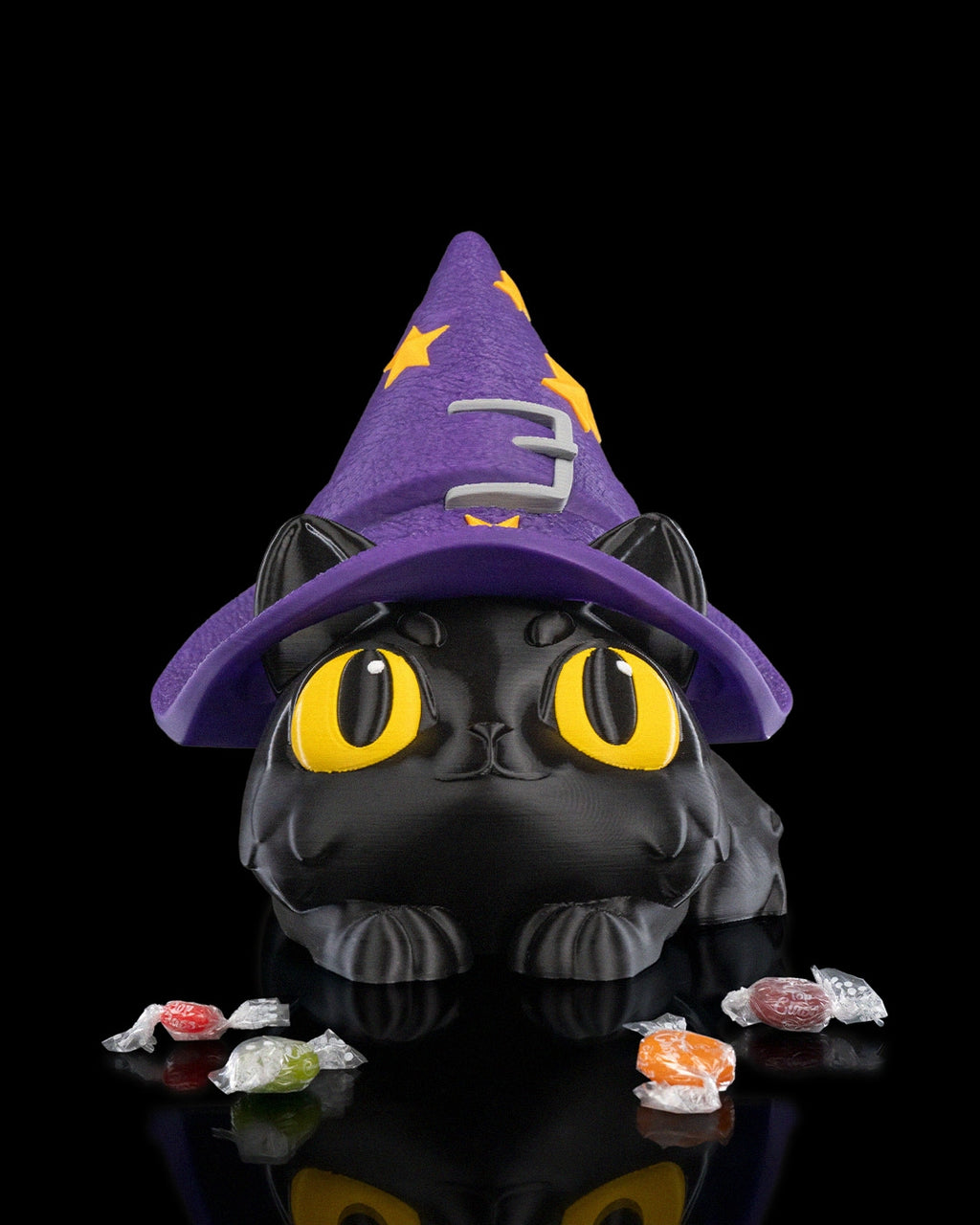 Witch Kitty Candy Holder — halloween candy holder, view 3, 3D printed by Craft & Press
