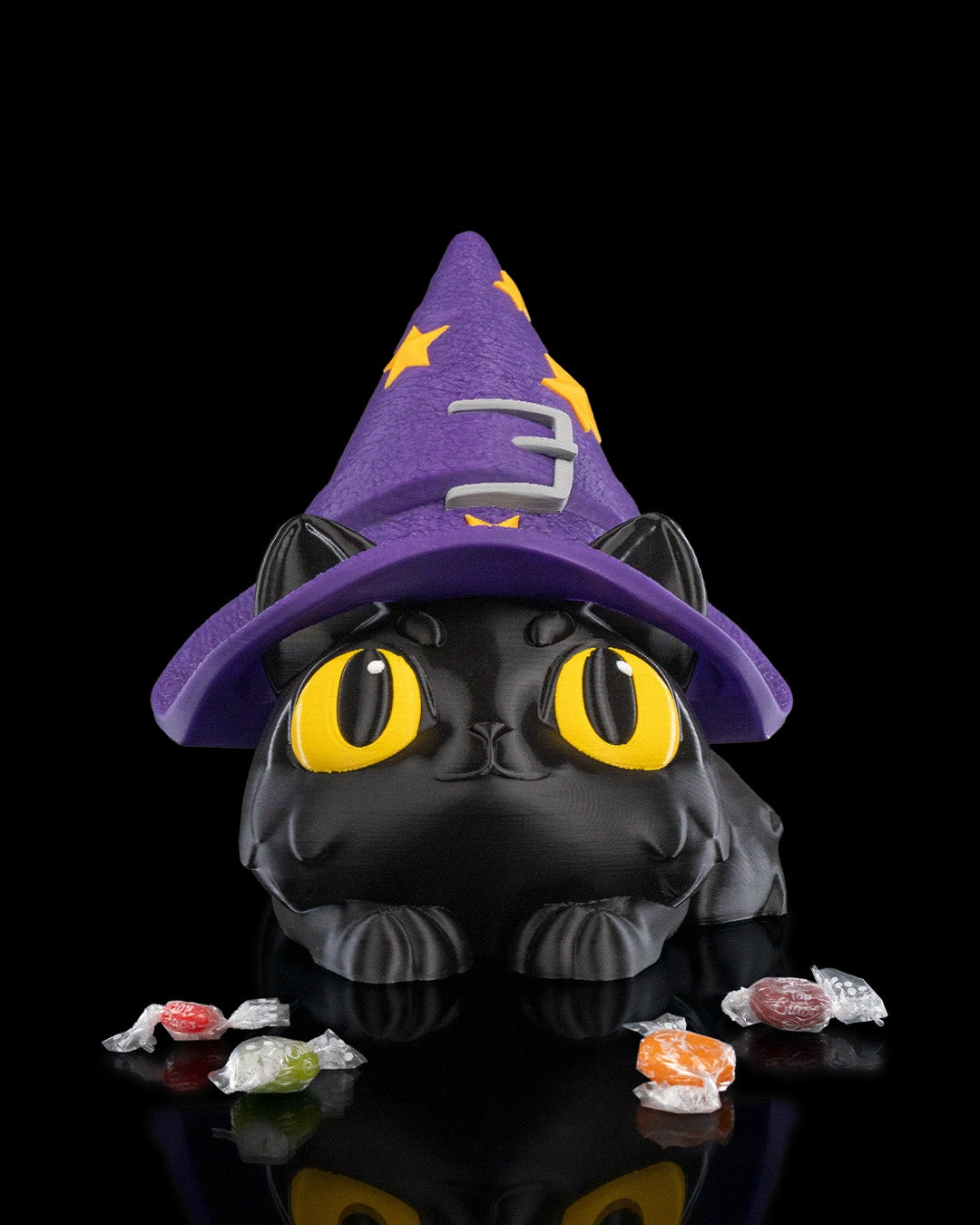 Witch Kitty Candy Holder — halloween candy holder, view 3, 3D printed by Craft & Press
