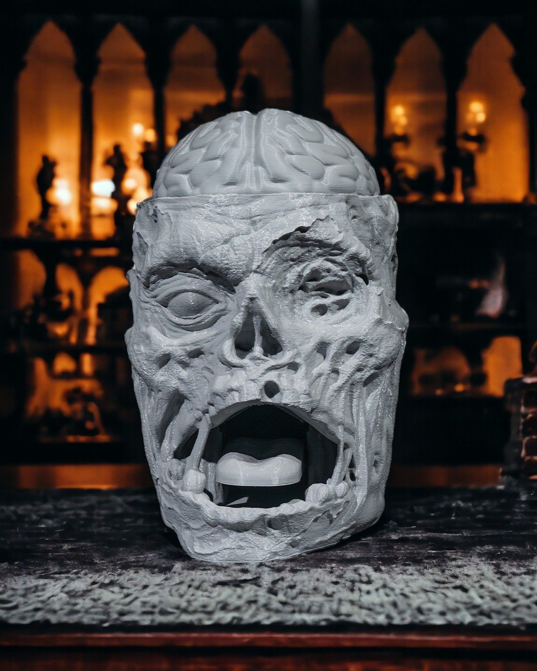 Zombie Cookie Jar — halloween candy holder, view 3, 3D printed by Craft & Press
