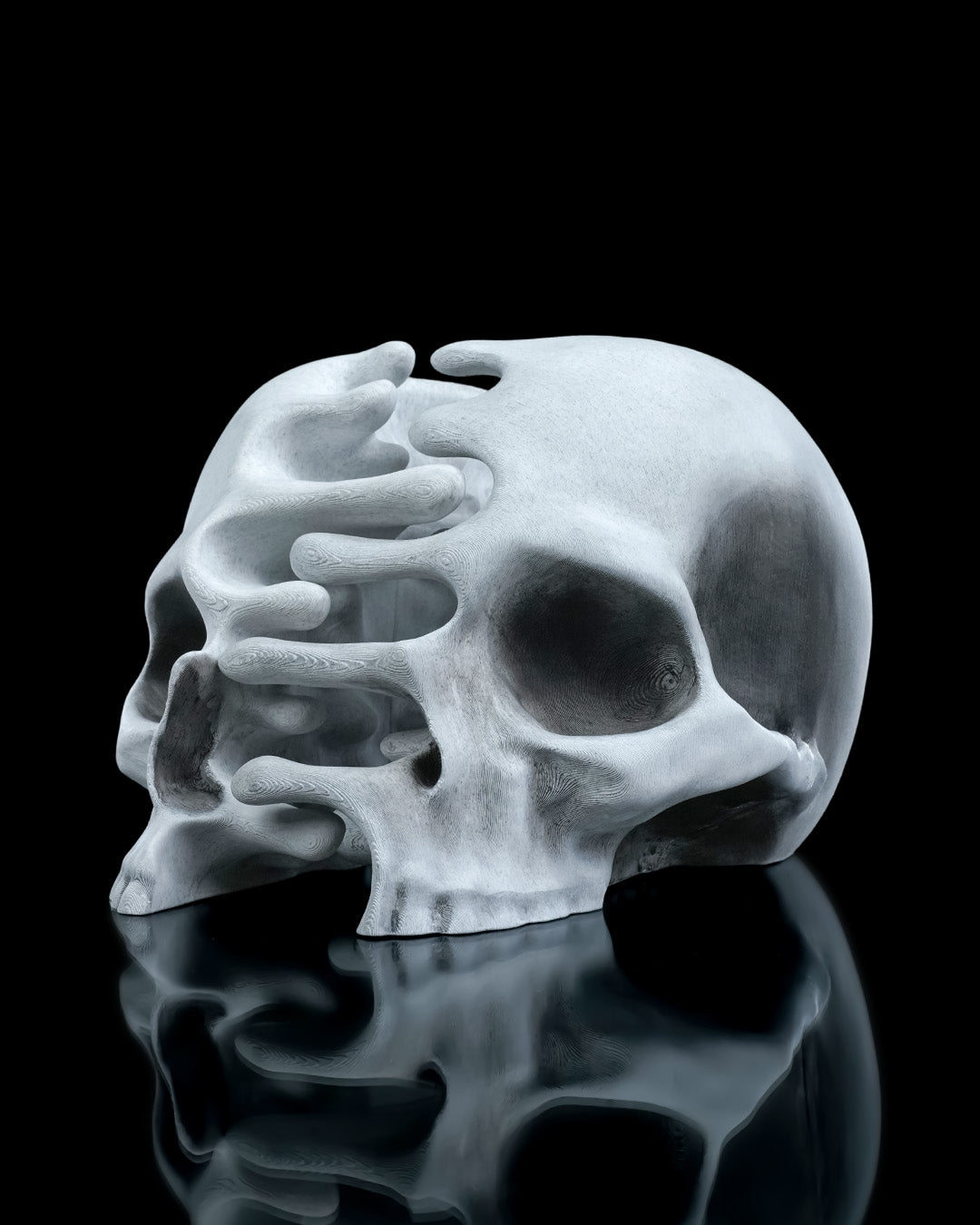 RIPped skull — halloween decor, view 4, 3D printed by Craft & Press