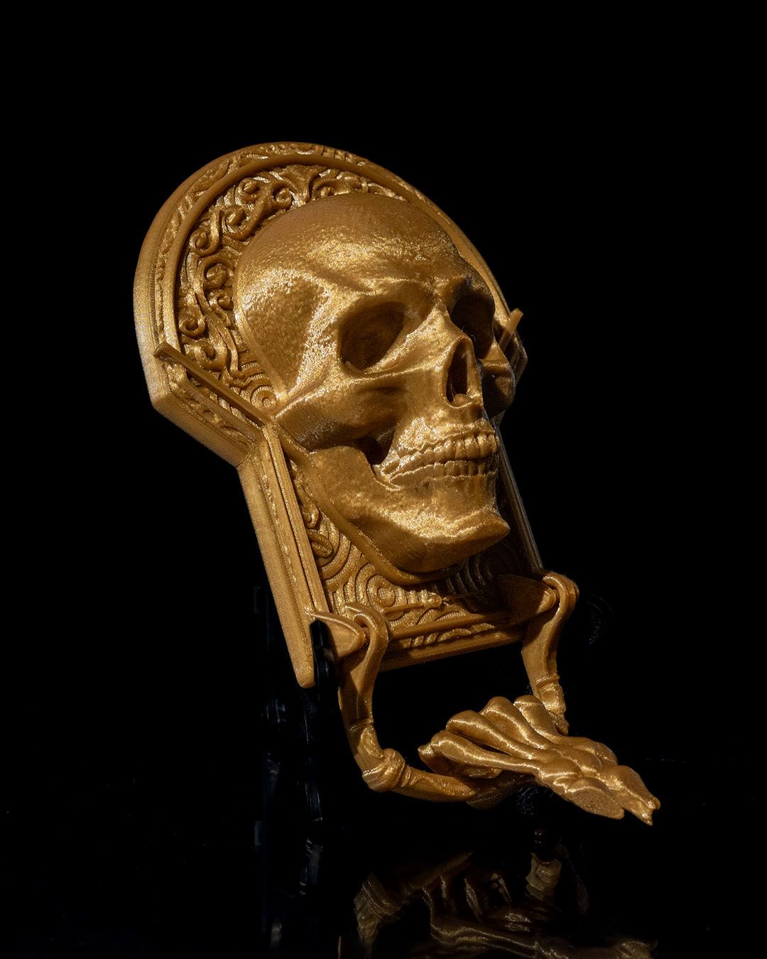 Skull Door Knocker — halloween wall decor, view 4, 3D printed by Craft & Press