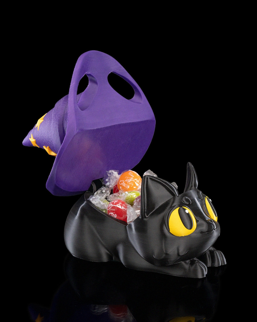 Witch Kitty Candy Holder — halloween candy holder, view 4, 3D printed by Craft & Press