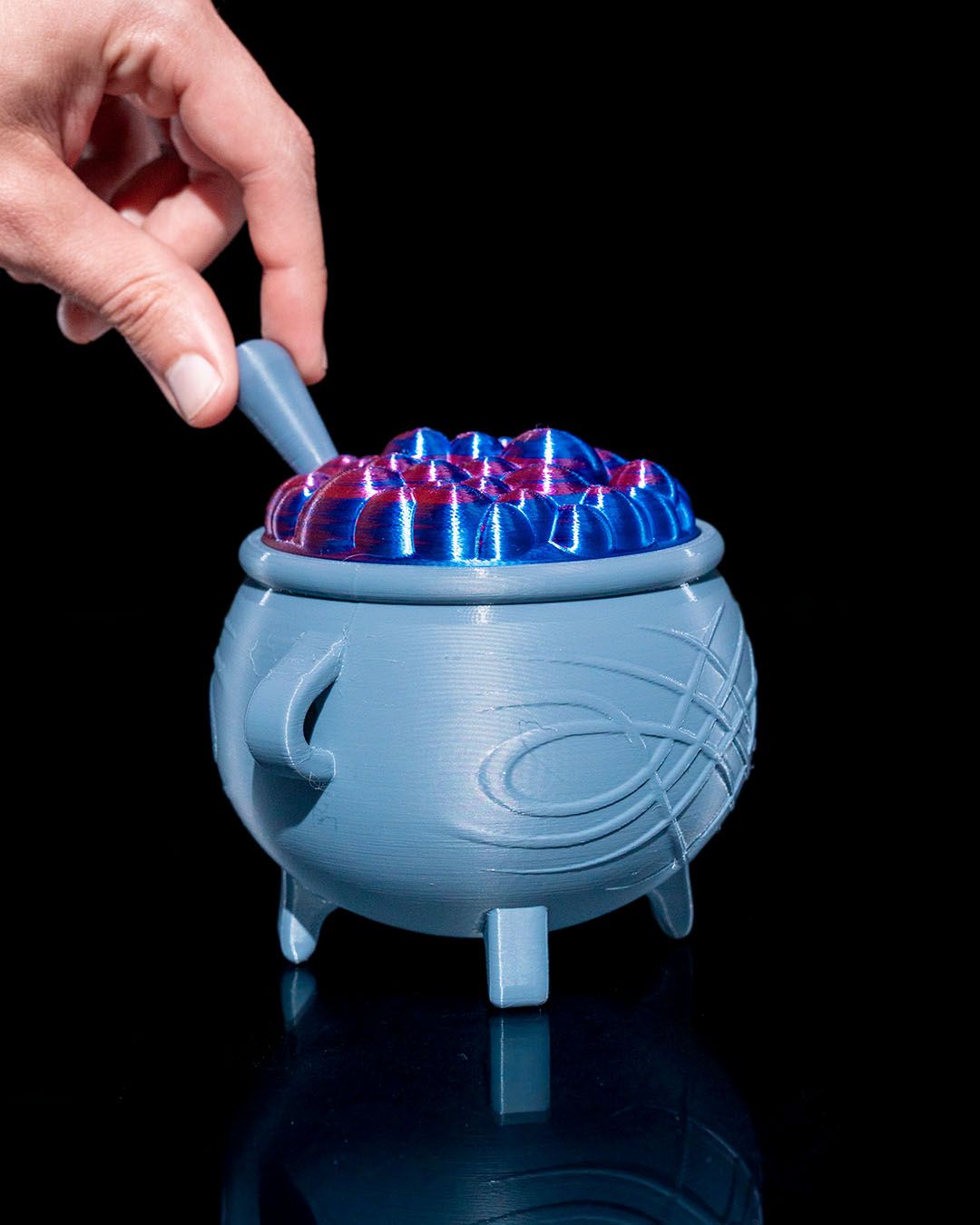 Cauldron Candy Bucket — halloween candy holder, view 5, 3D printed by Craft & Press