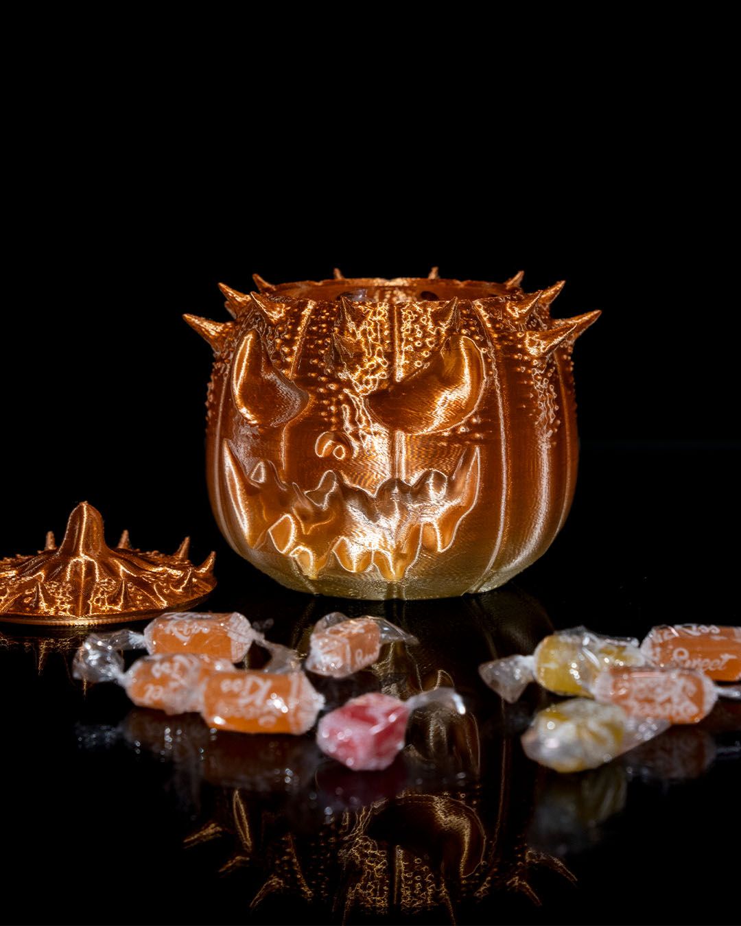 Pumpkin Candy Bucket — halloween candy holder, view 5, 3D printed by Craft & Press