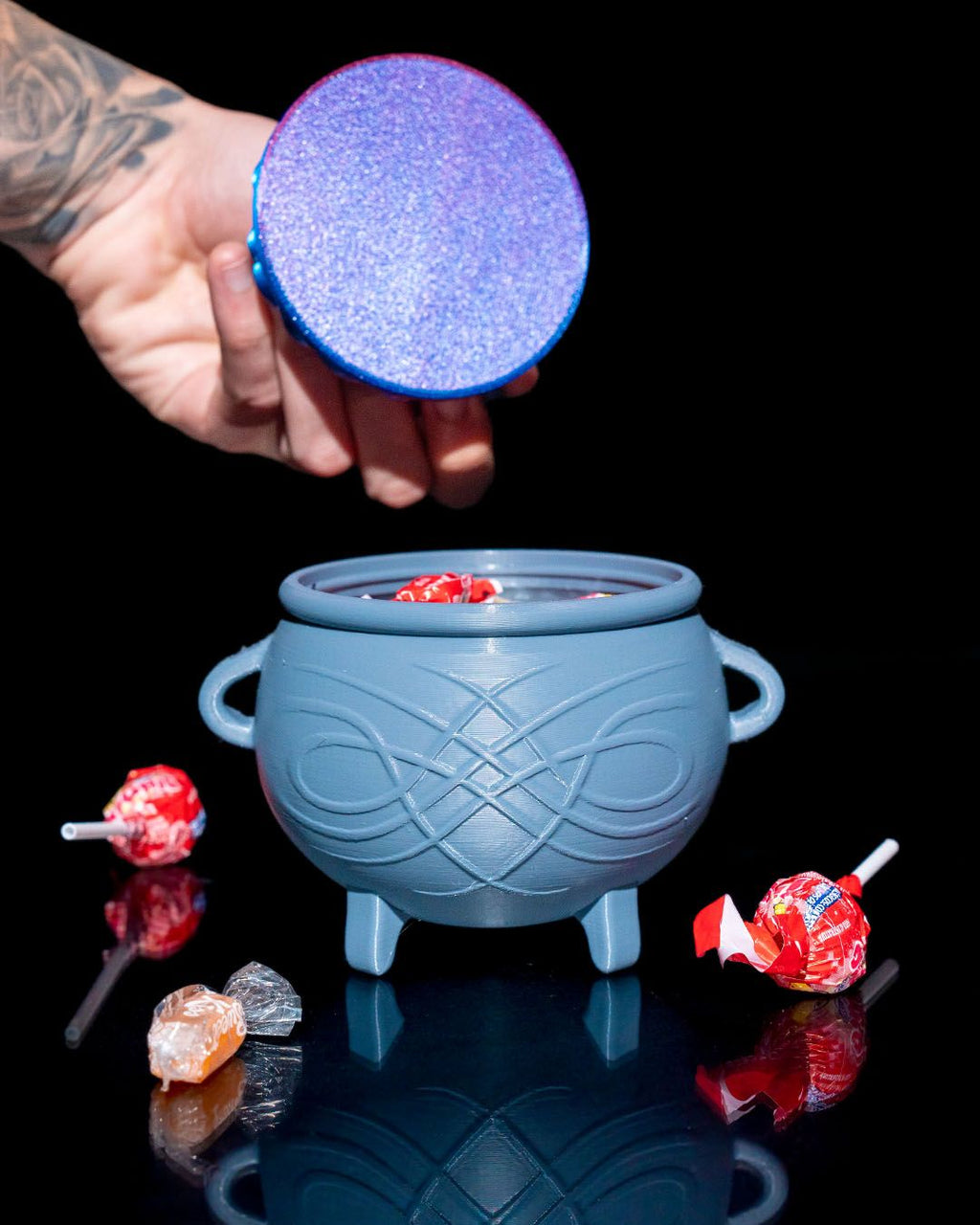 Cauldron Candy Bucket — halloween candy holder, view 6, 3D printed by Craft & Press