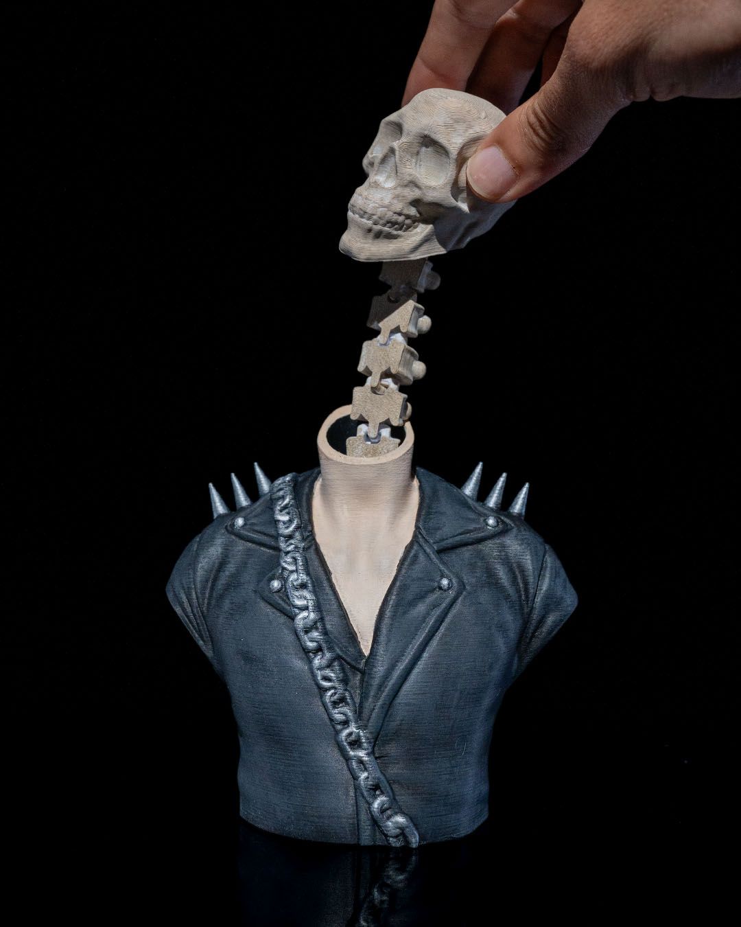 Minor Injury Skeleton Bust — halloween decor, view 6, 3D printed by Craft & Press