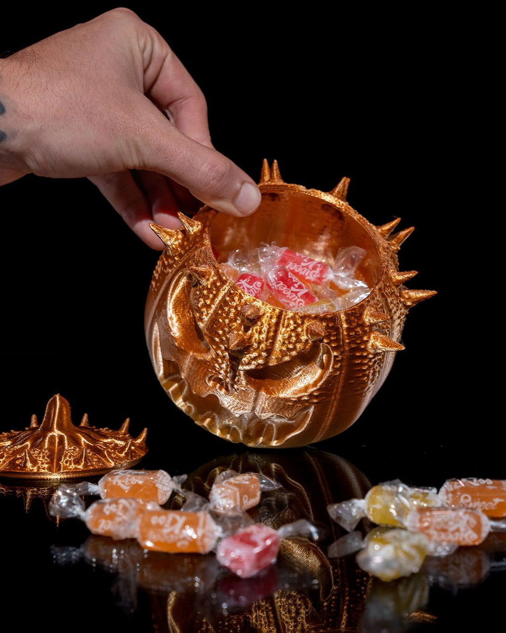 Pumpkin Candy Bucket — halloween candy holder, view 6, 3D printed by Craft & Press