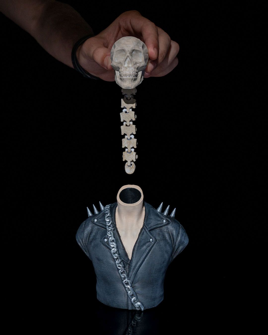 Minor Injury Skeleton Bust — halloween decor, view 7, 3D printed by Craft & Press