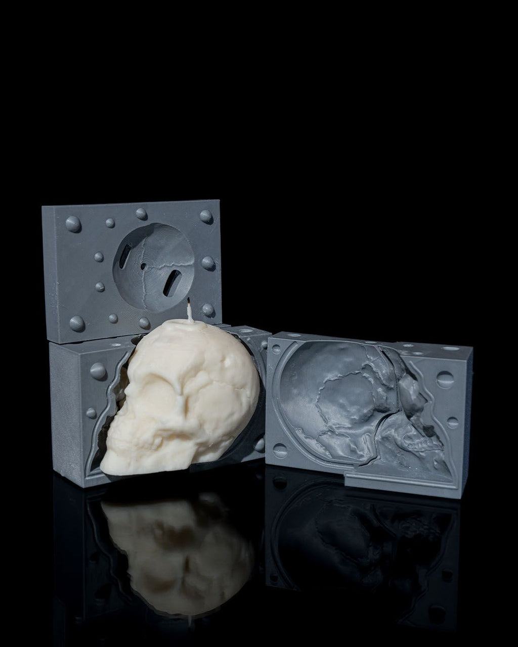 Skull Scent Candle Mold — halloween decor, view 10, 3D printed by Craft & Press