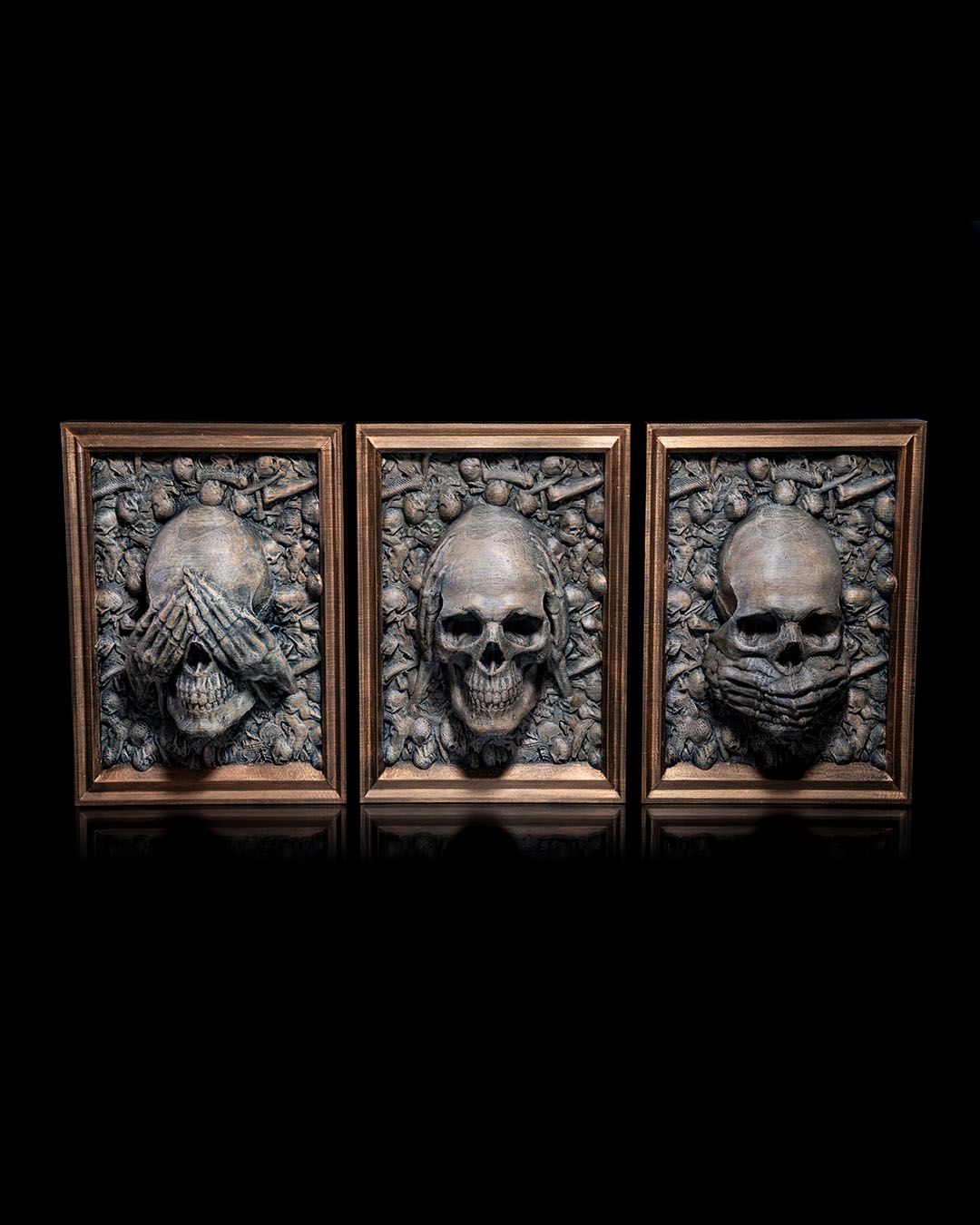 Three Wise Skulls — halloween decor, view 10, 3D printed by Craft & Press