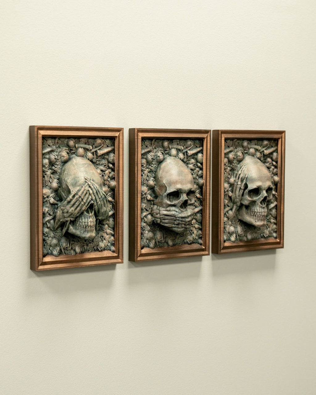 Three Wise Skulls — halloween decor, view 11, 3D printed by Craft & Press