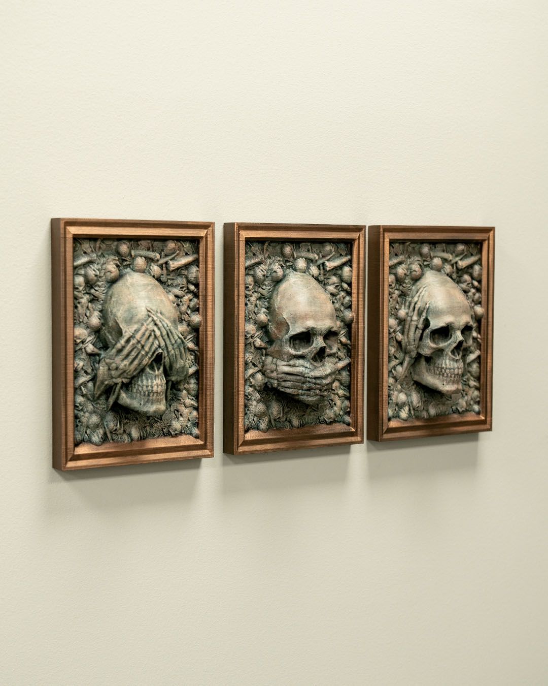 Three Wise Skulls — halloween decor, view 11, 3D printed by Craft & Press
