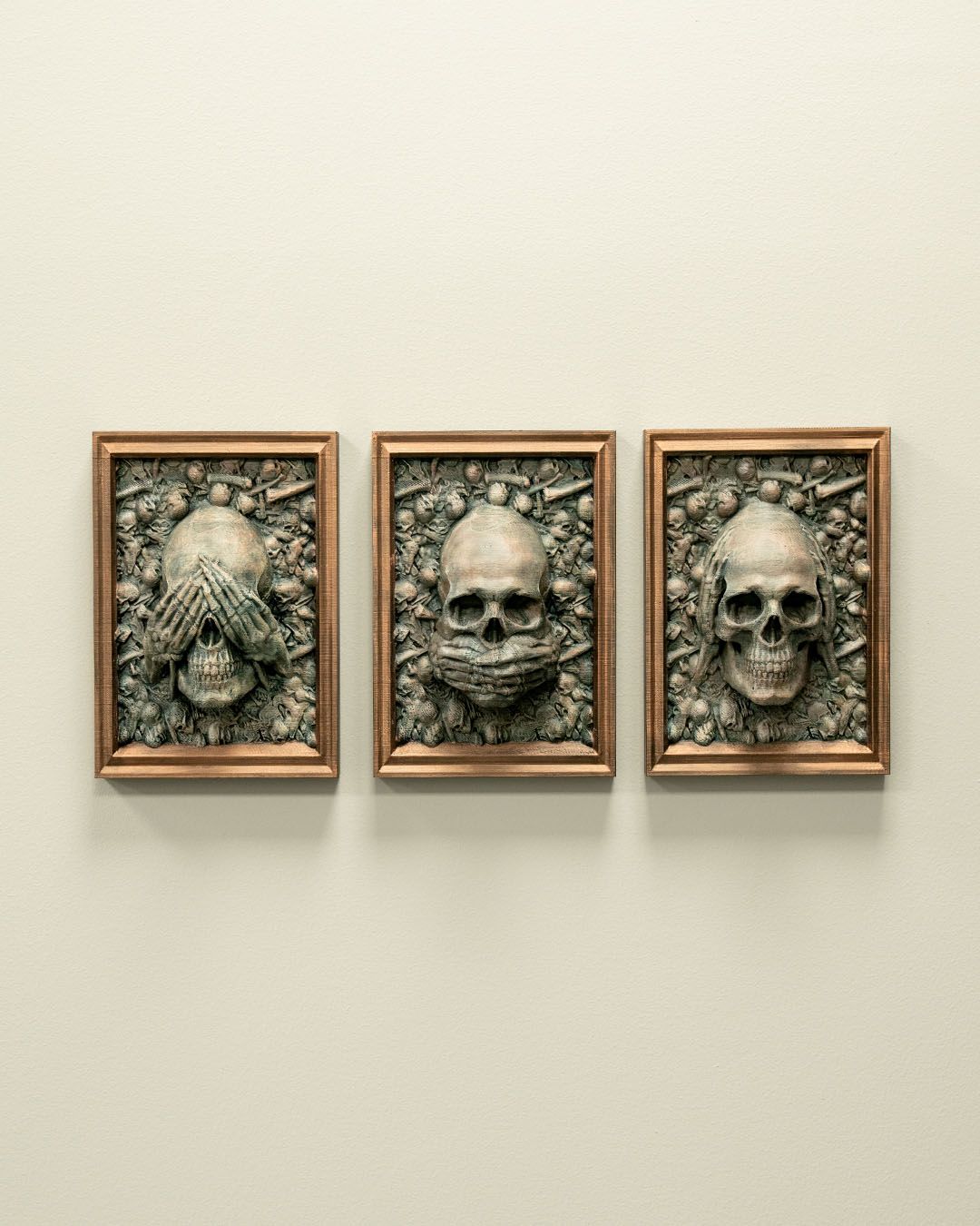 Three Wise Skulls — halloween decor, view 12, 3D printed by Craft & Press