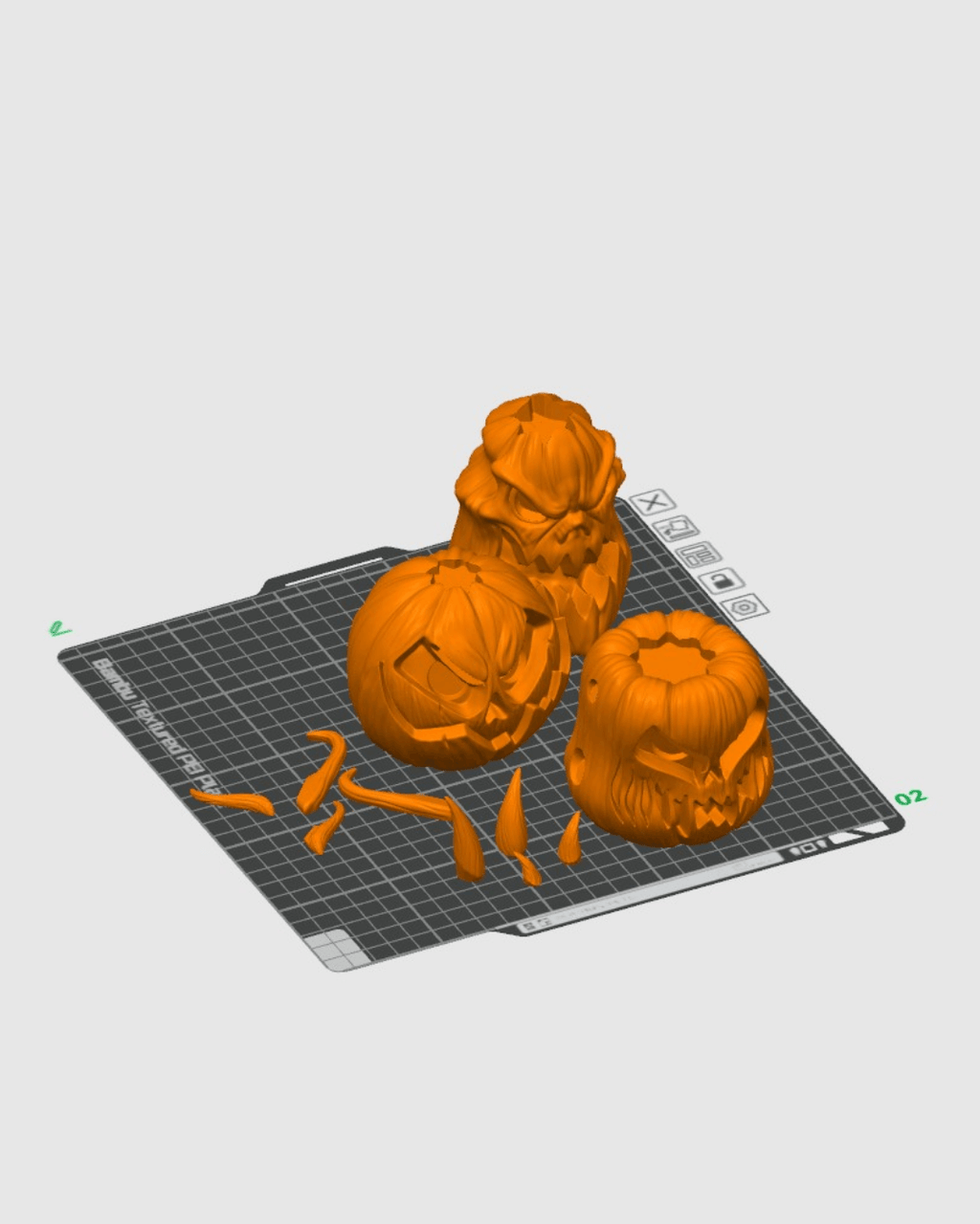 Pumpgrin Trio — halloween decor, view 21, 3D printed by Craft & Press