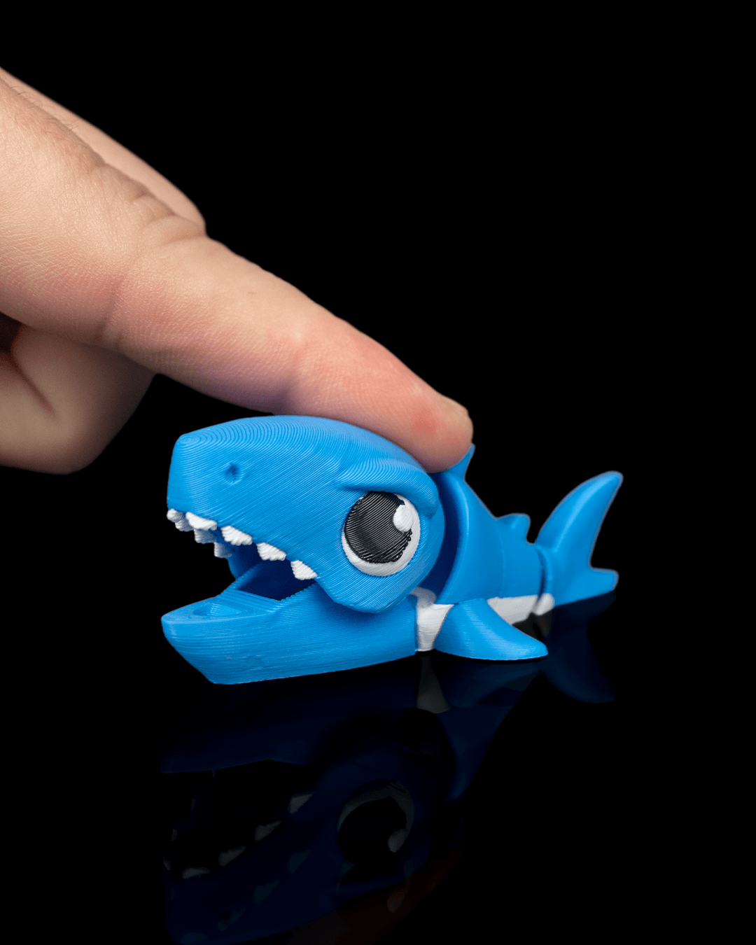 Bite Fin — 3D printed fidget toy, side profile