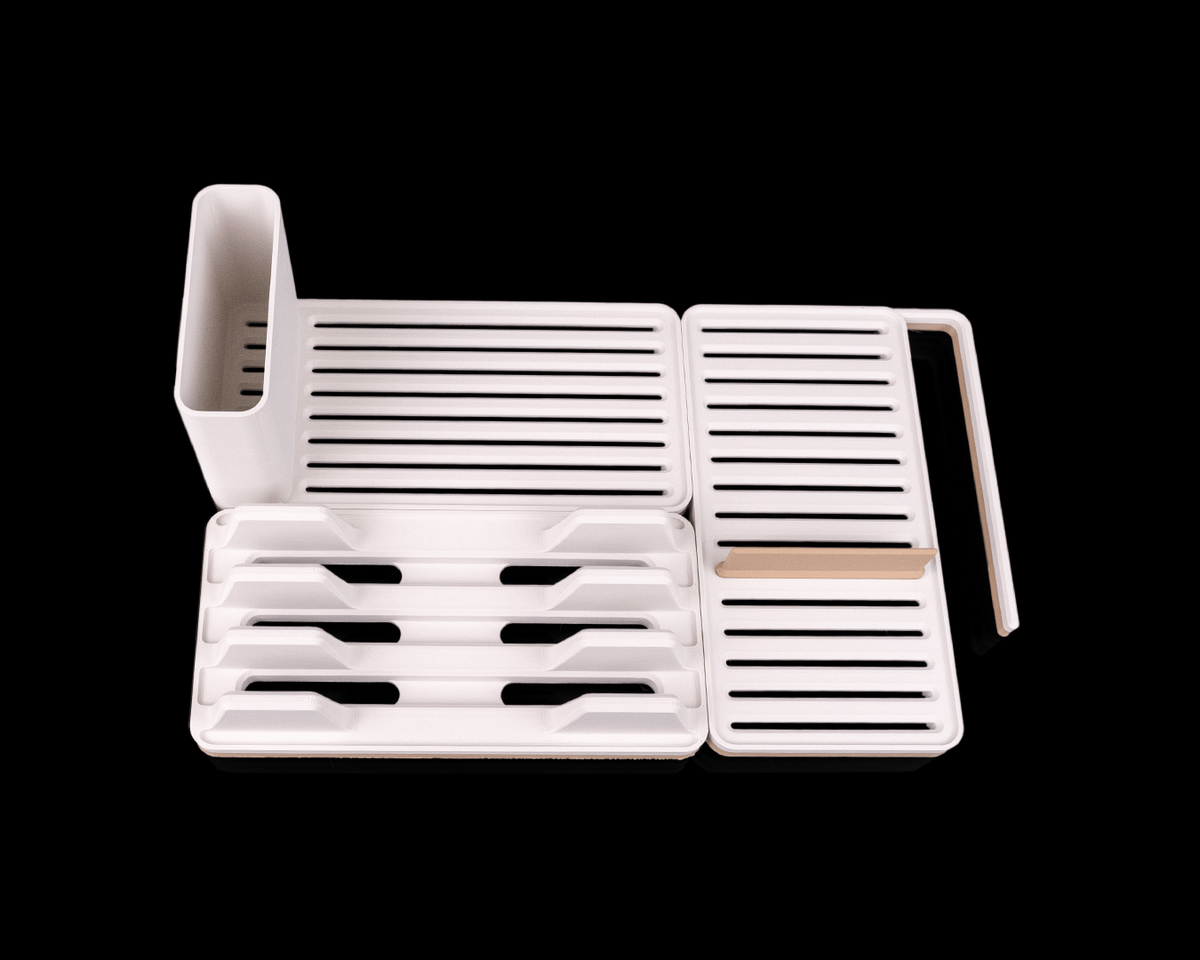 Complete Drying Rack Kit — 3D printed kitchen organizer, size reference