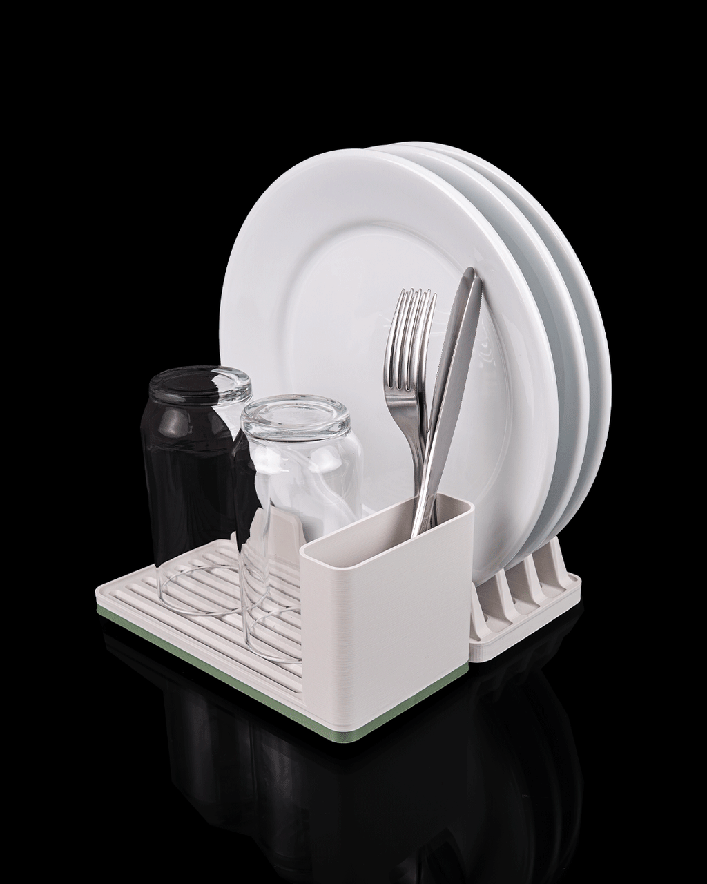 Dish Drying Rack Kit — 3D printed kitchen organizer, on a desk