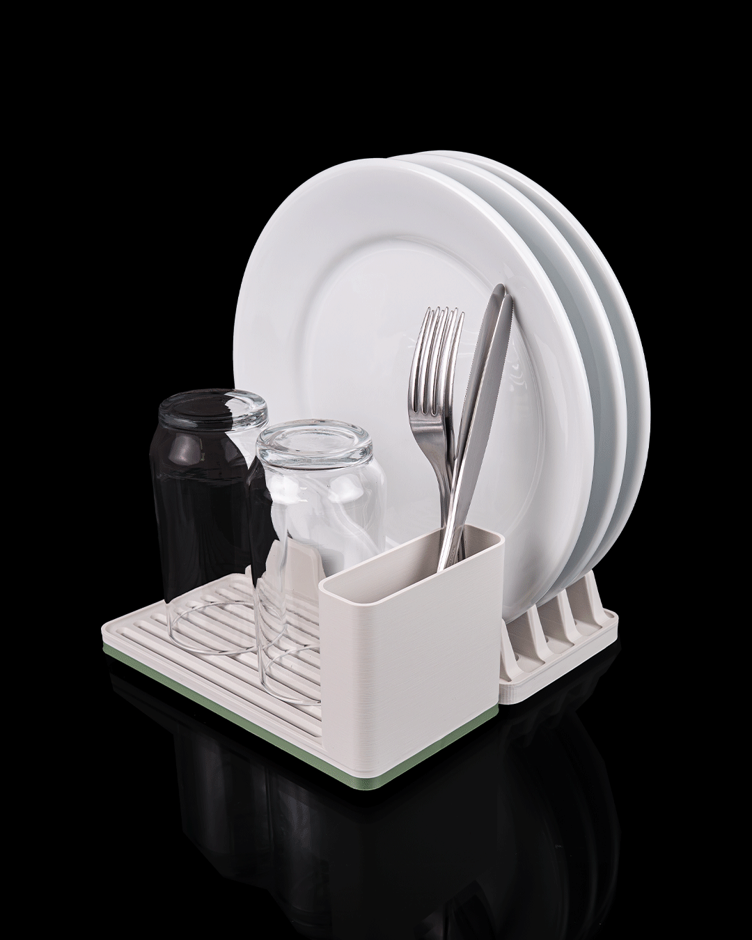 Dish Drying Rack Kit — 3D printed kitchen organizer, on a desk