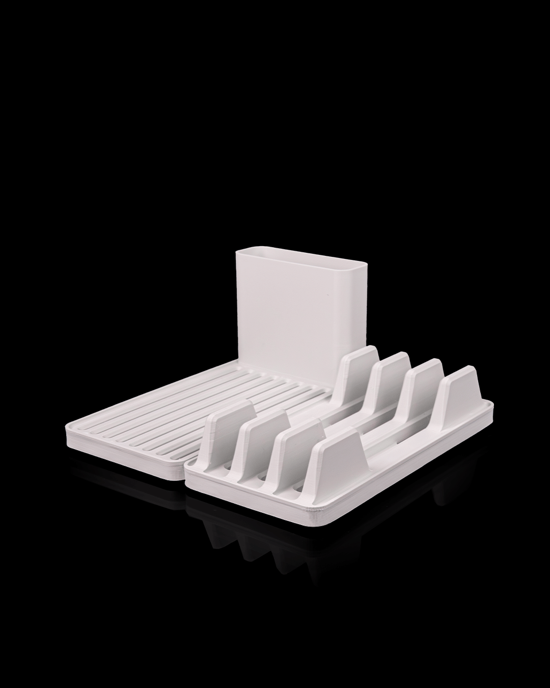 Dish Drying Rack Kit — 3D printed kitchen organizer, side profile