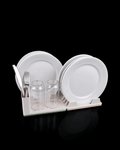 Double Plate Rack Kit — 3D printed kitchen organizer, on a desk