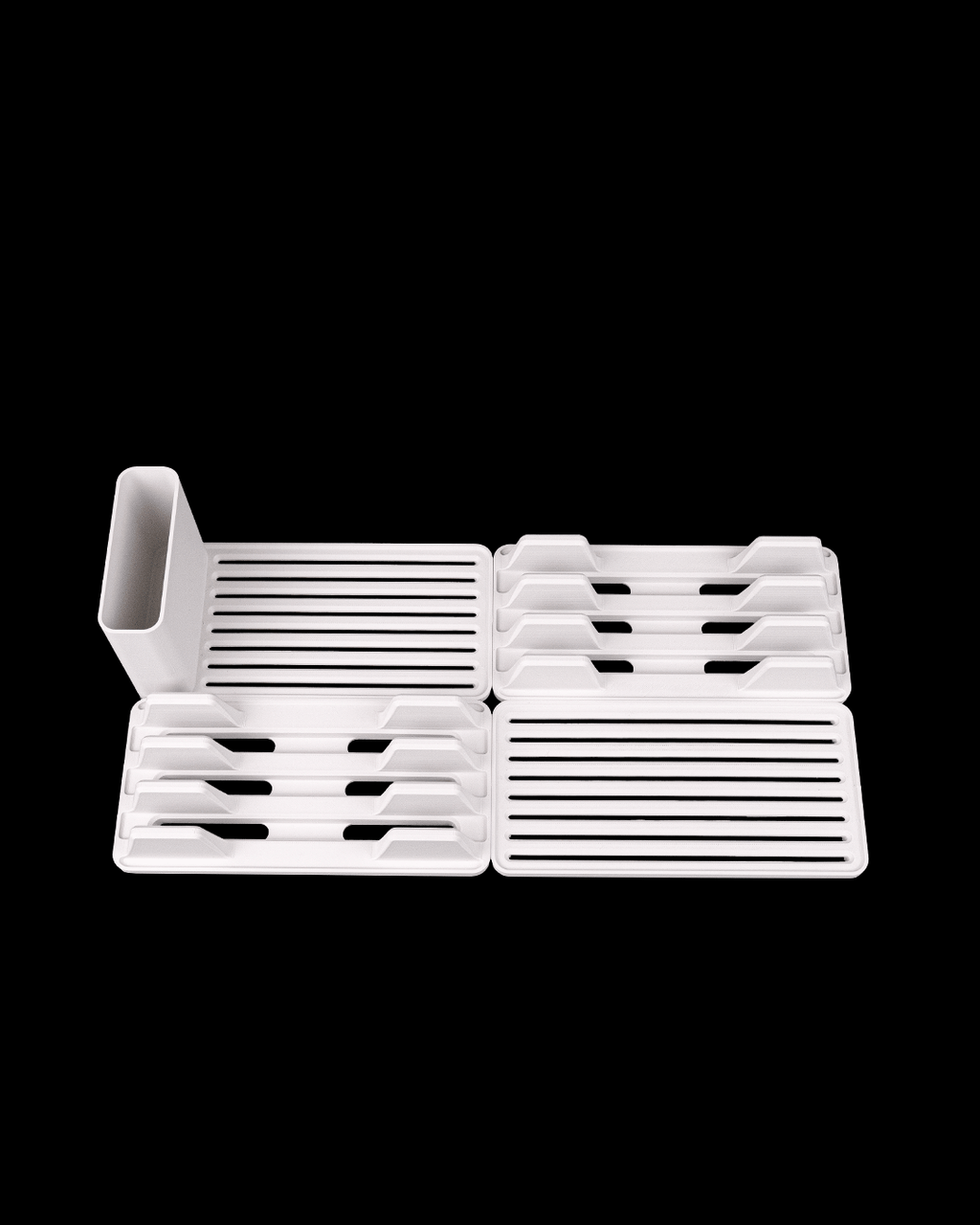 Double Plate Rack Kit — 3D printed kitchen organizer, side profile