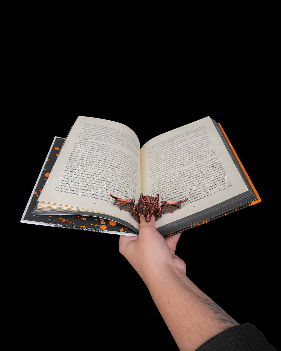 Dragonwing Page Holder — 3D printed desk organizer, on a desk