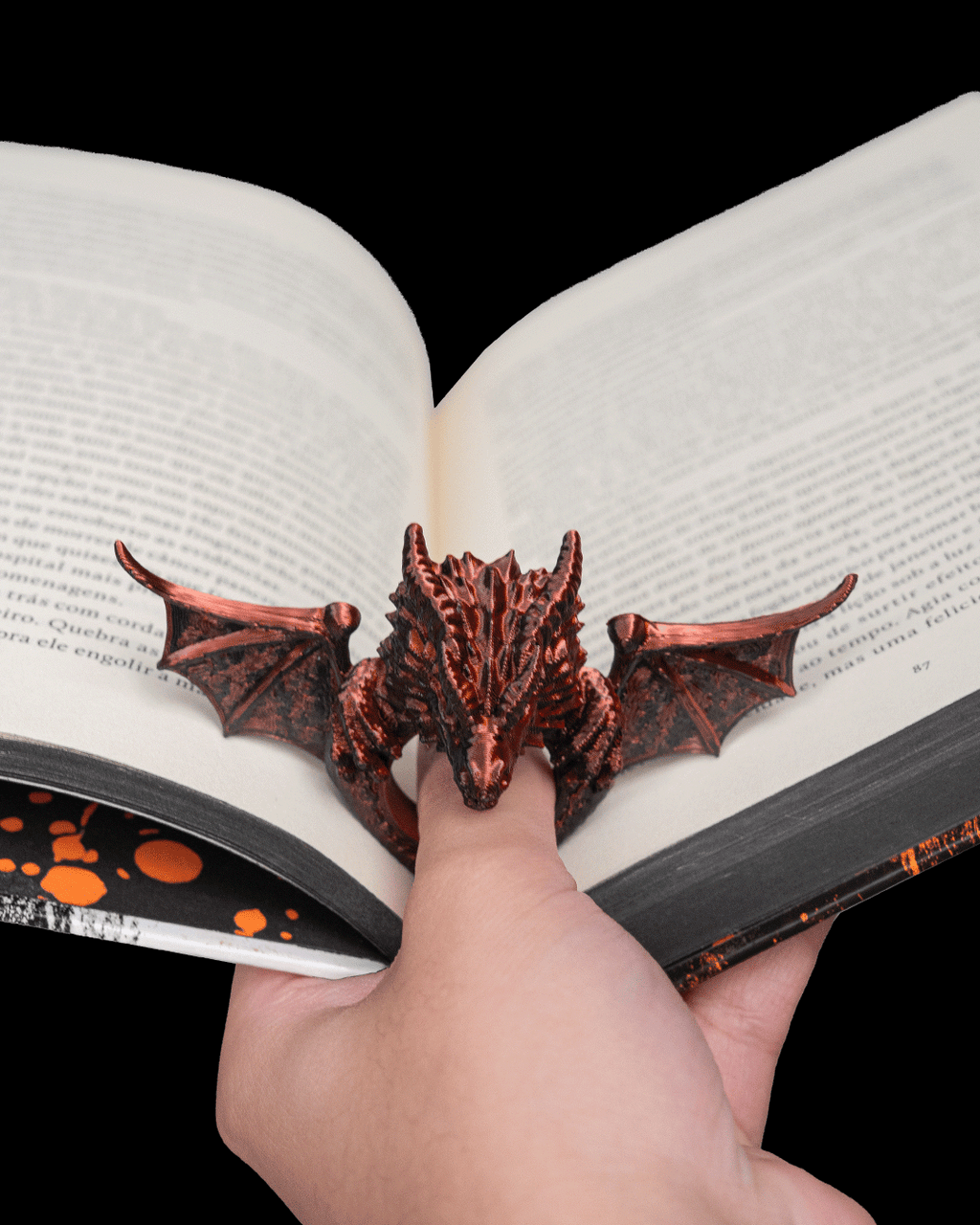 Dragonwing Page Holder — 3D printed desk organizer, detail view