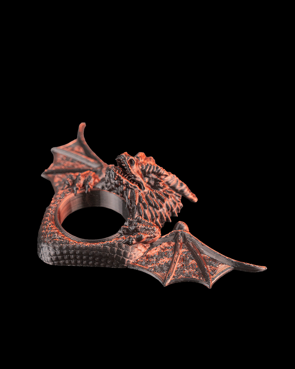 Dragonwing Page Holder — 3D printed desk organizer, side profile